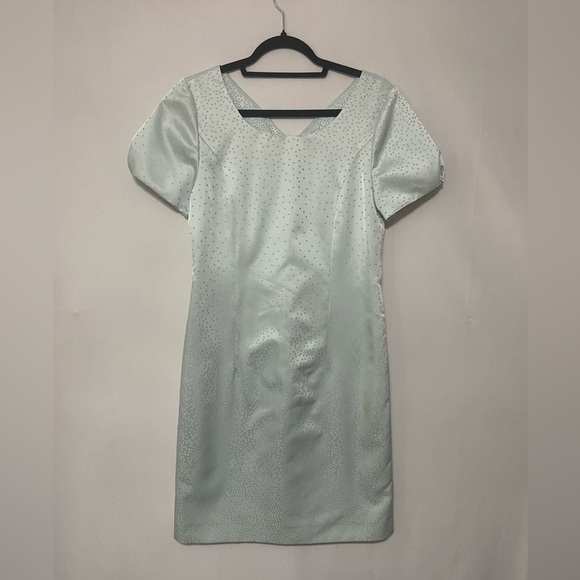 Helene Berman London LIKE NEW pastel blue ombre polka dot sheath dress size 8 - Picture 1 of 6